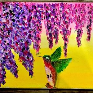 “Beauty in Flight” 11x14 on framed canvas. Original, signed acrylic by J.Smith